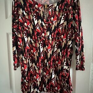 Vince Camuto Red and Black Graphic Blouse-Like new condition!